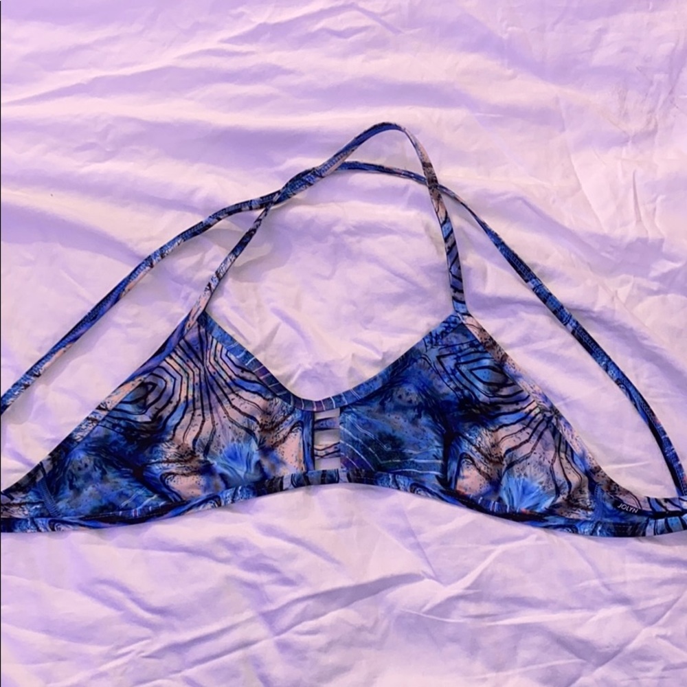 Blue + Multicolor Pattern Jolyn Bikini Top
